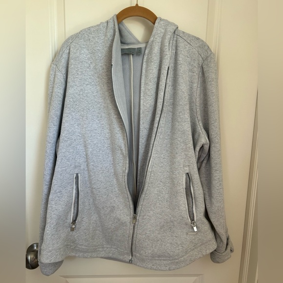 Athleta Light Gray Fleece Jacket - Picture 3 of 8